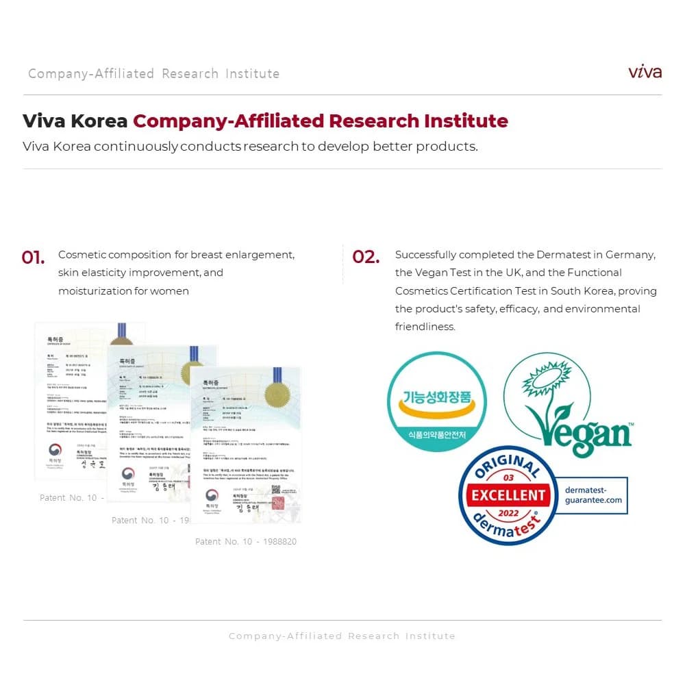 VIVAKOREA VIVAKOREA patents and certifications prove safety wholesale